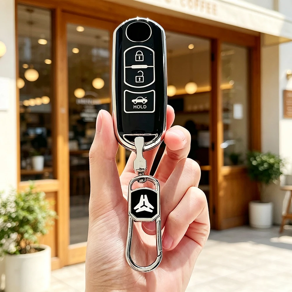 3-Tasten TPU Autoschlüssel-Schutzhülle für Mazda 2 3 6 Atenza Axela Demio CX-5 CX5 CX-3 CX7 CX-9 2015 - 2026 Geschützte Auto-Schlüsselhülle