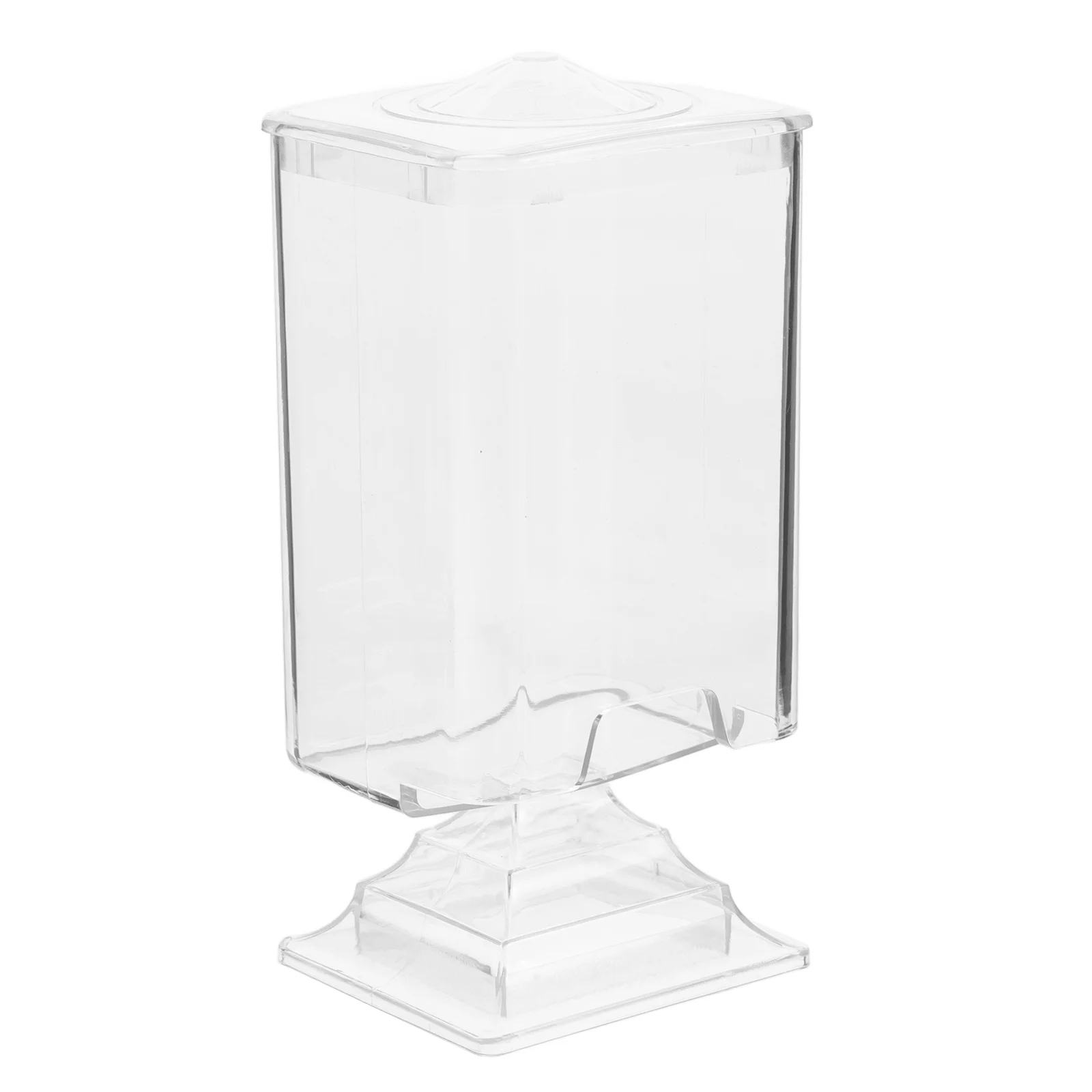 

Transparent Plastic Cotton Pad Holder Box High Stand Makeup Nail Wipe Organizer Storage Container for Vanity Bathroom Countertop