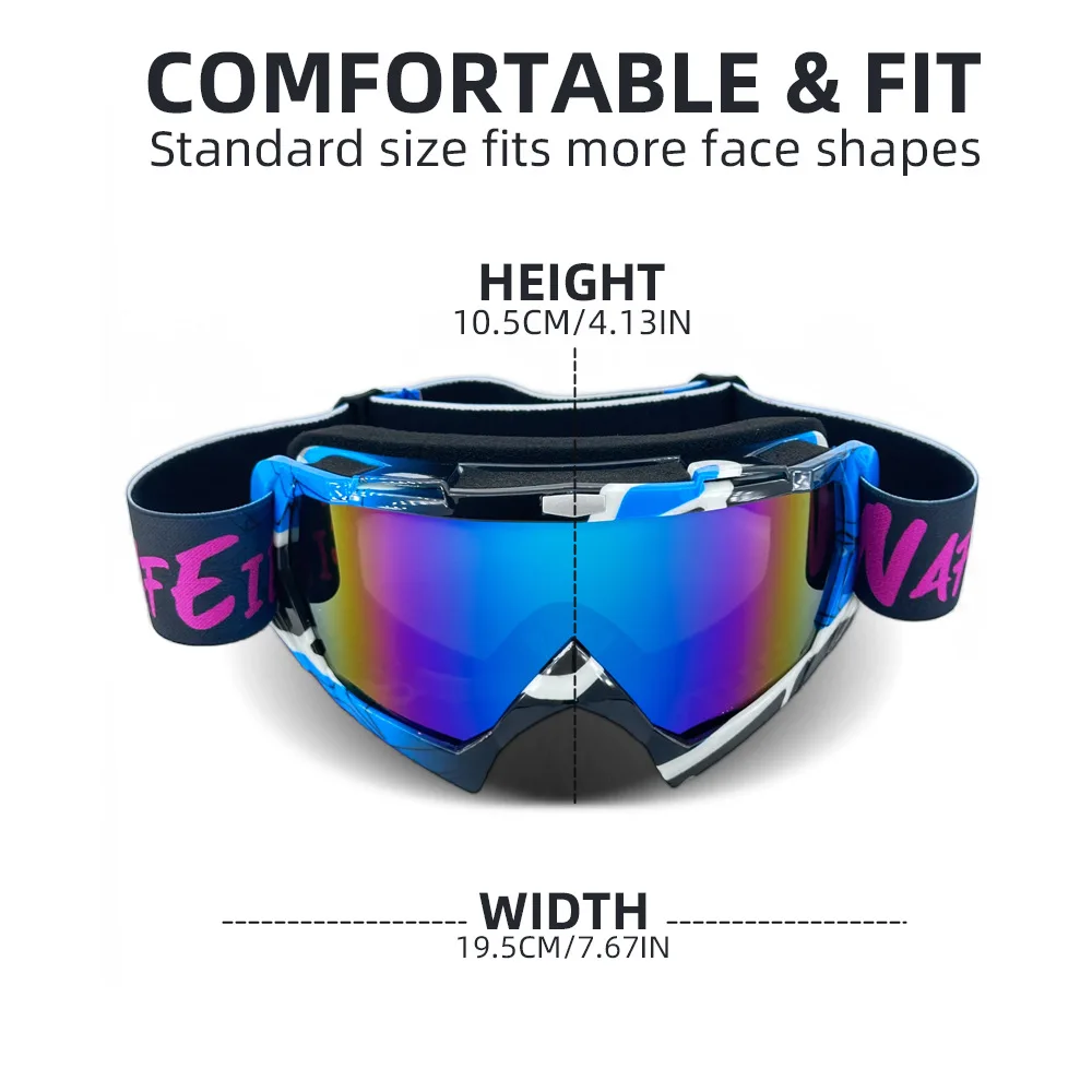 Cycling Glasses Motorcycle Goggles Sports Bicycle Sunglasses with Interchangeable Lenses for Outdoor Use