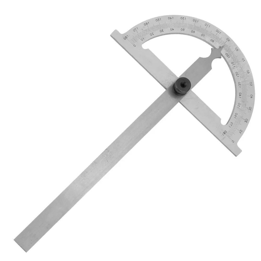 Rotary 80*120mm Rotary Angle Finder 0-180° Silver Measuring Ruler Stainless Steel 180 Degree Protractor Woodworking