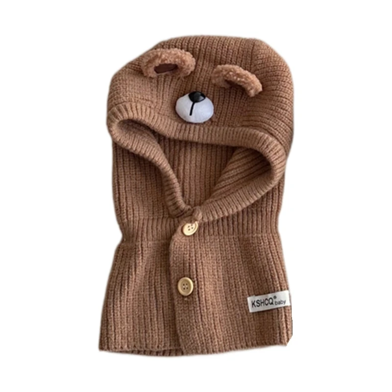 Cappello invernale caldo Protezioni per le orecchie per bambini Sciarpa per cappello Sciarpa morbida per cofano per bambino per