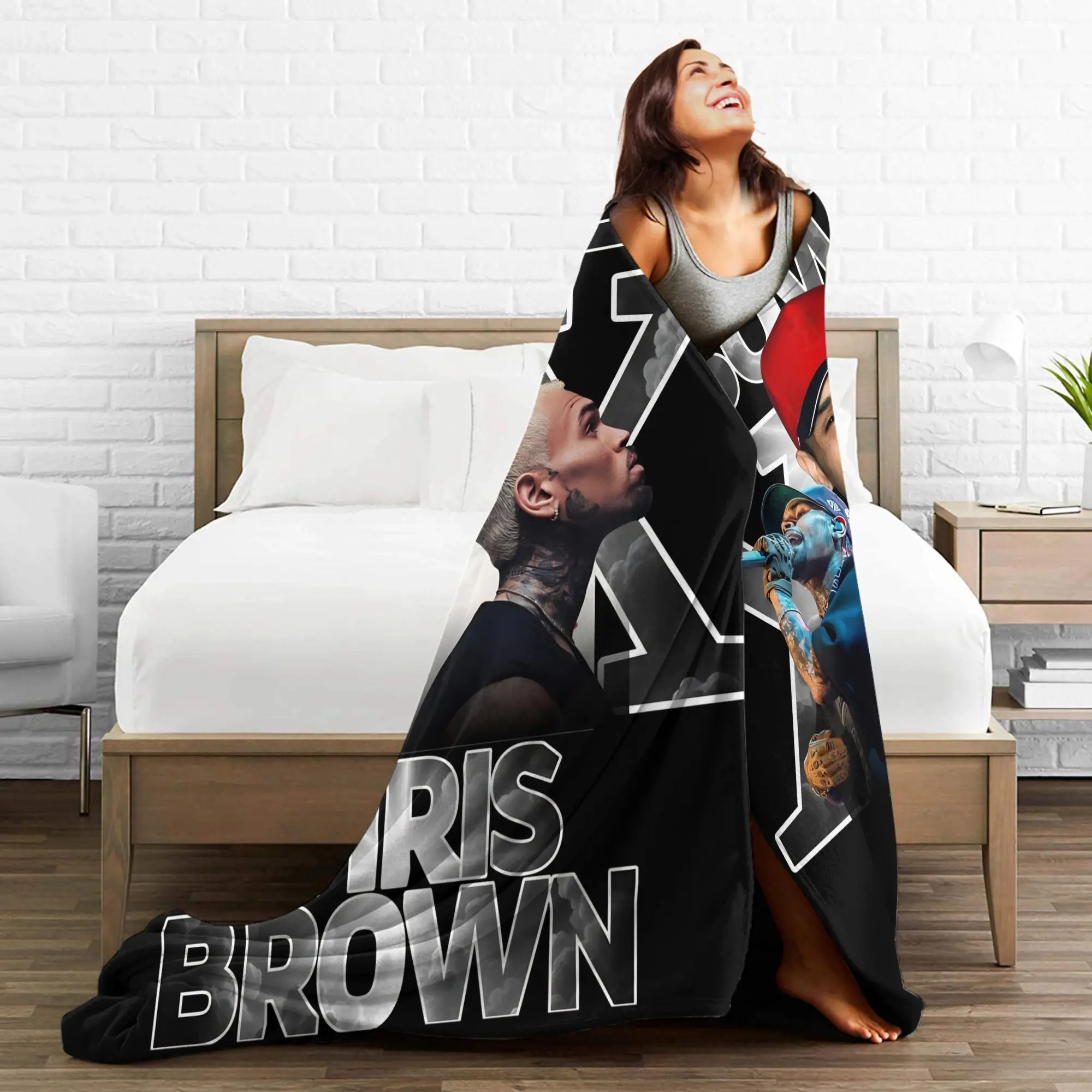 كريس براون بريزي باول XX بطانية جودة لينة الدافئة رمي بطانية الشتاء التخييم في الهواء الطلق موضة المفرش #4