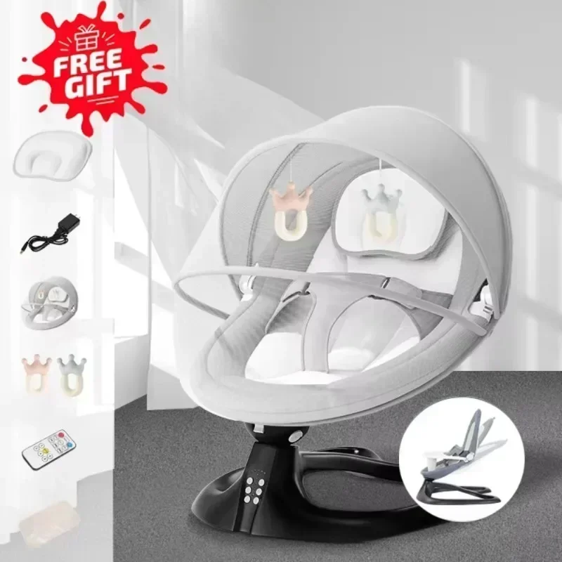

Electric Baby Swing for Infants to Toddlers with 5 Swing Speeds Remote Control Music Baby Rocker Chair for Newborn Boys Girls