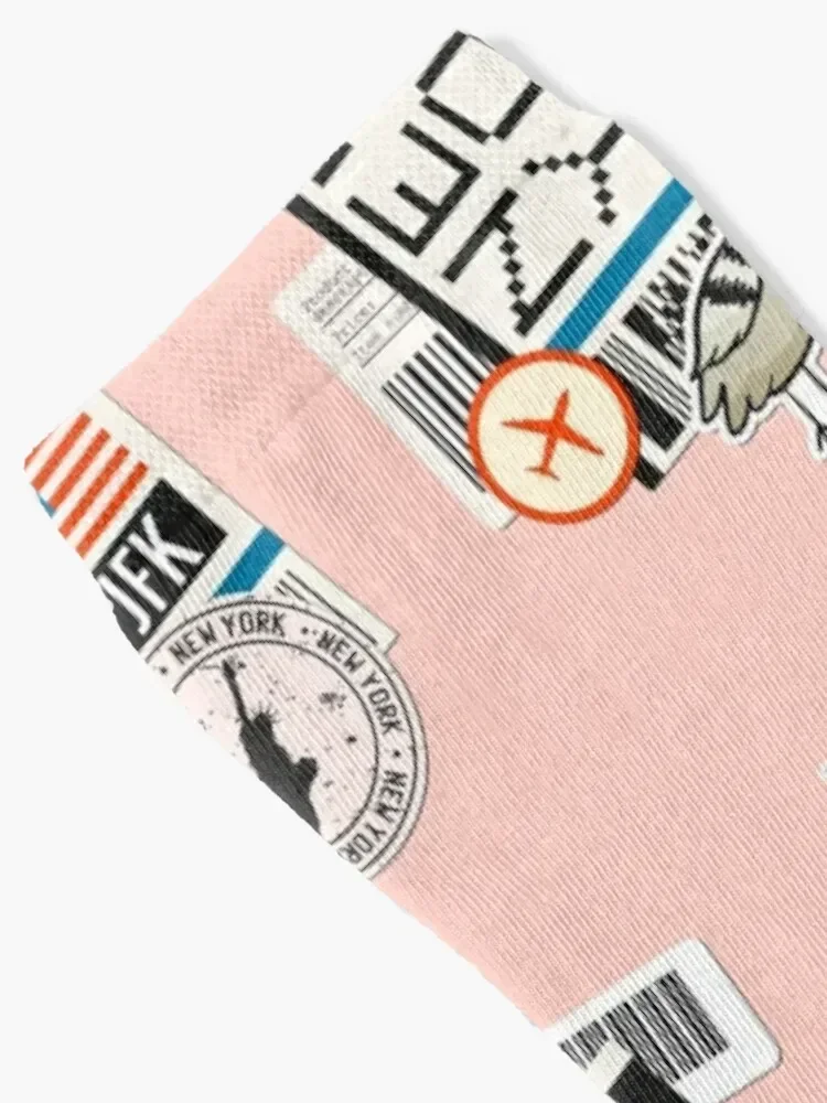 Boarding pass New York Socks funny sock compression Children's Socks For Man Women's