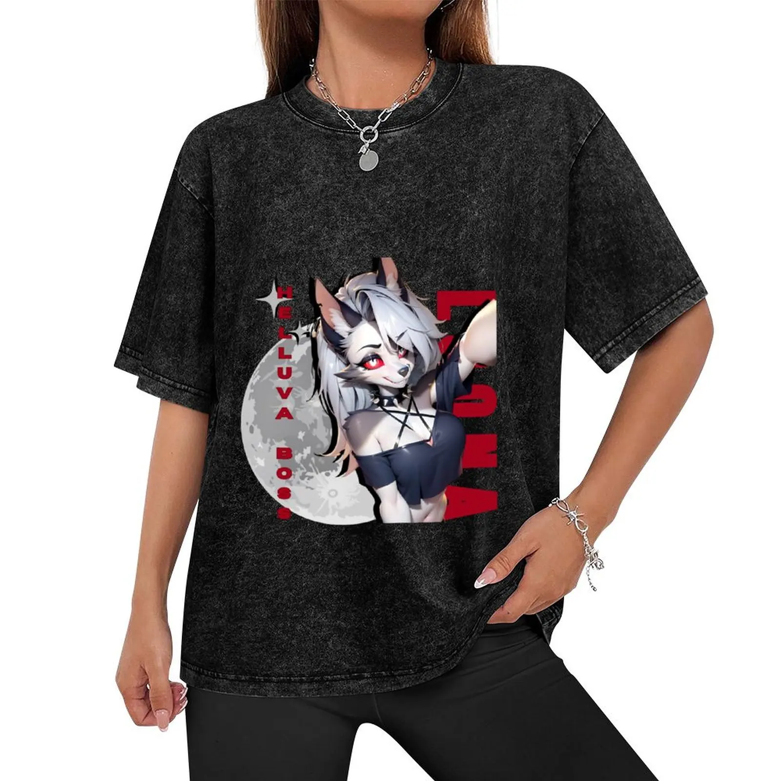 helluva boss , loona , ,furry ,anime arth , anime version T-Shirt custom t-shirts aesthetic clothes Men's clothing