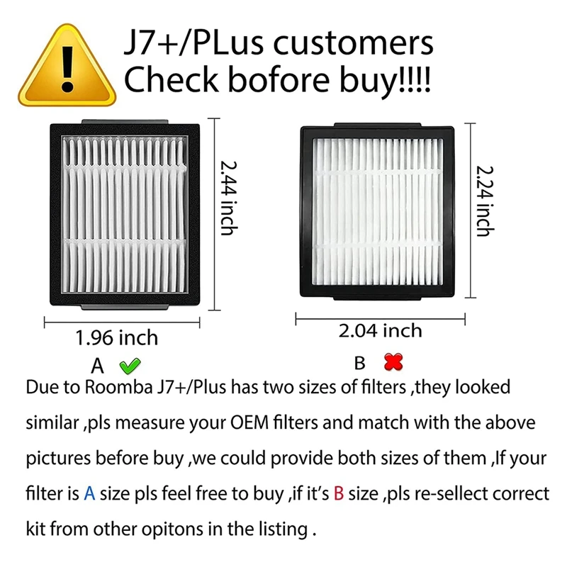 YCOC-Kit de piezas de repuesto de bolsas de filtro de vacío y aspiradora Compatible con Irobot Roomba I3/I3+/I4/I4+/I6/I6+/I7/I7+/J7