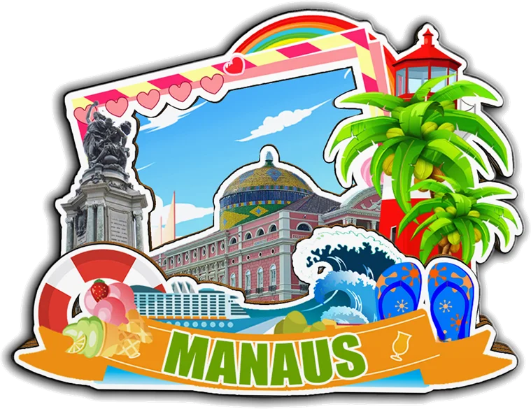 مغناطيس ديكور لـ Florianopolis Manaus Salvador Recife Sao Paulo Rio de Janeiro البرازيل مدينة معلم هدايا تذكارية فريدة من نوعها