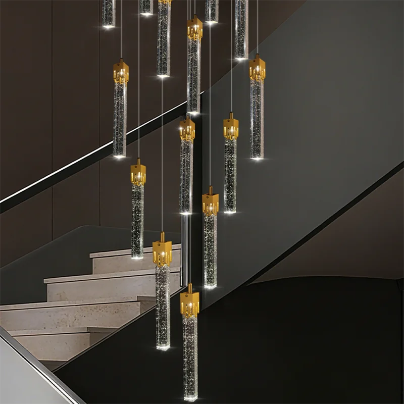 أضواء الثريا الحديثة كريستال درج إضاءة داخلية مصباح السقف معلقة ضوء led الثريات لغرفة المعيشة الإضاءة الداخلية #2