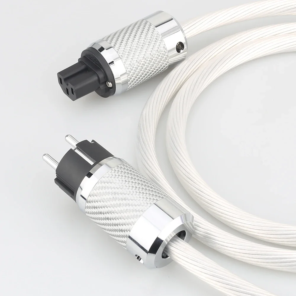 

Audiocrast 5N OCC Silver Plated HiFi Power Cable, EU US Universal Audio Cord for DVD CD Player Amplifier