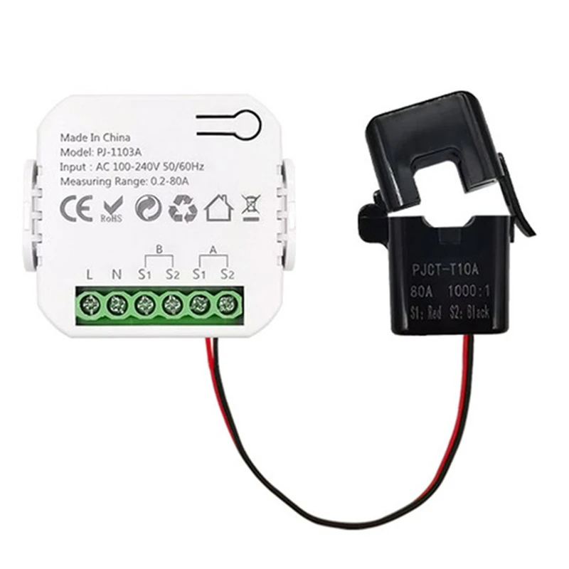 

ABGZ-Tuya Smart Wifi Energy Bidirection Meter Single Phase With Buzzer Overload Alarm App Monitor Solar Produced Consumed