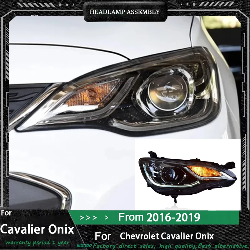 

Для Chevrolet Cavalier Onix 2016-2019 передняя фара автомобиля в сборе DRL дневные ходовые огни указатель поворота фары 2 шт.
