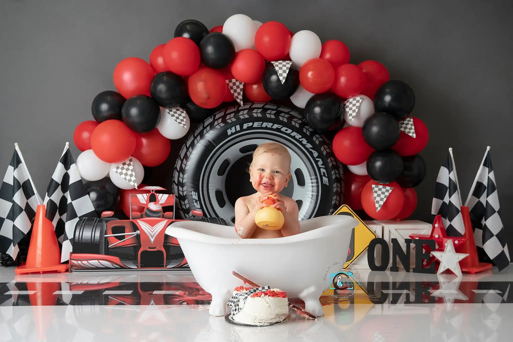 Racer Sports Car Backdrops Kids Boy Birthday Cake Smash Photocall Decors Baby Child Photocall Decors Formula 1 Car Backgrounds