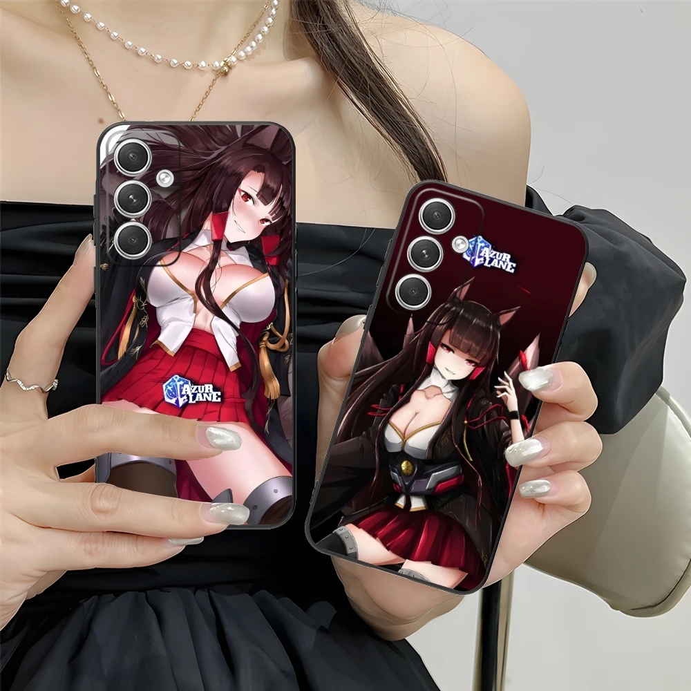 Azur Lane Akagi Mobile Cell Phone Case for Samsung M55 35 15 54 34 14 33 23 13 42 32 22 F55 23 12 5G Black Phone Cover Shell