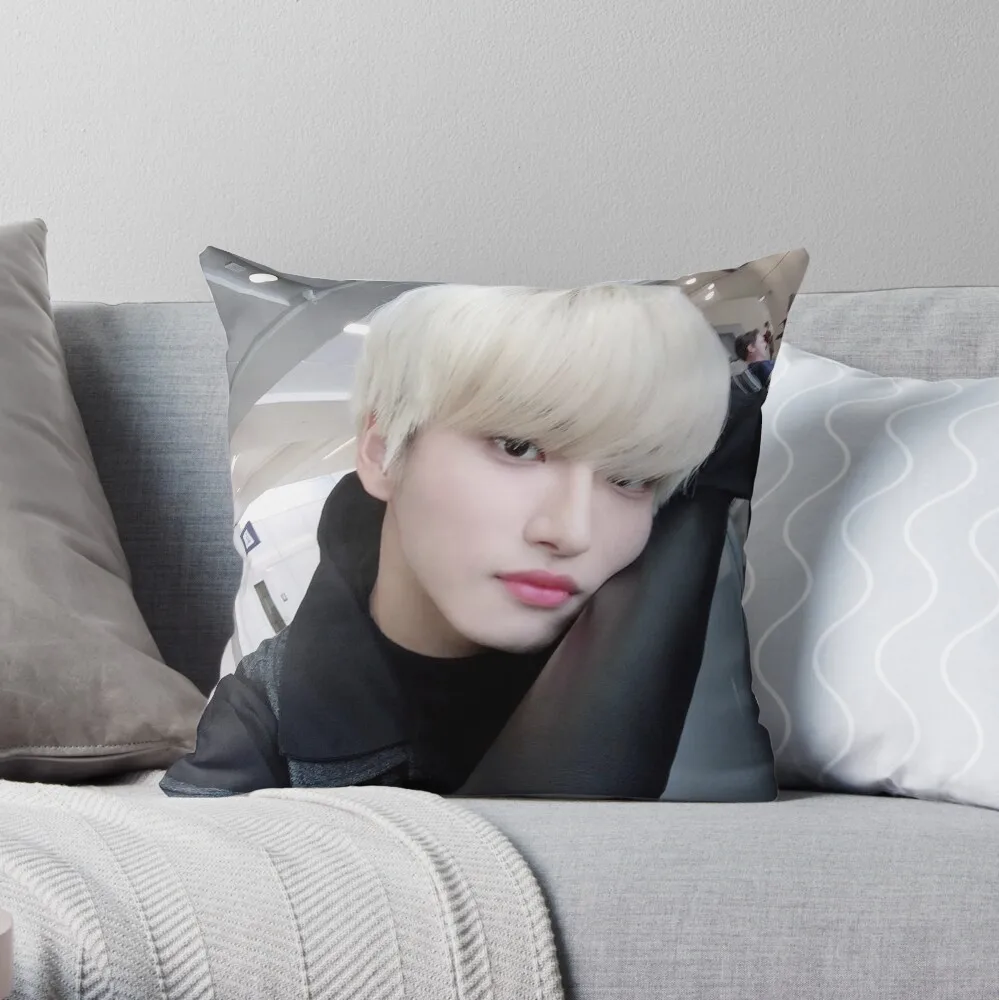 ATEEZ Seonghwa Selca 2 Throw Pillow Pillows Aesthetic Sofa Cover Pillowcases Cushion Covers Sofa Couch Cushions