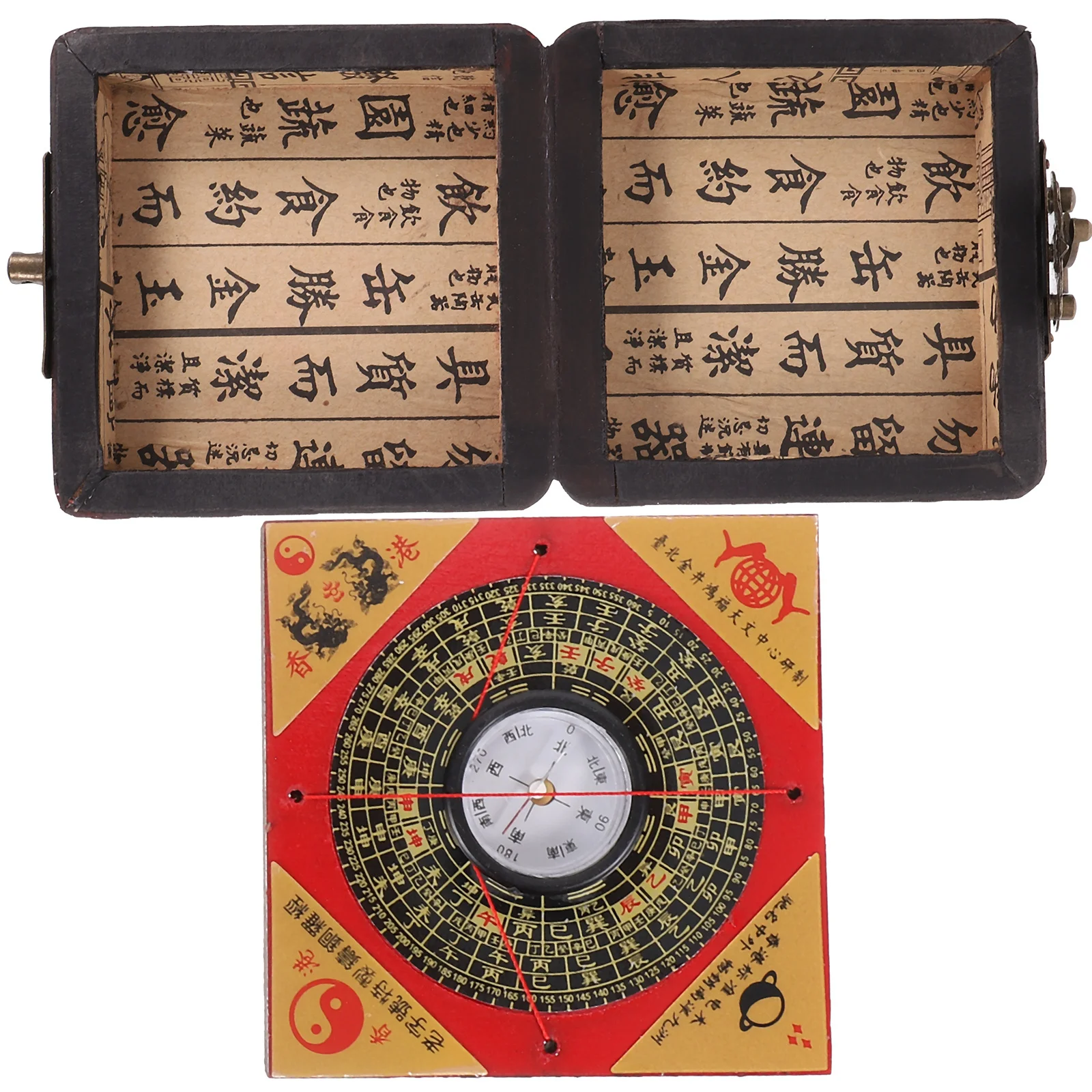Feng Shui Round Wooden Compass Chinese Luo Pan Traditional Fengshui Geomancer Measuring Instrument Craft Decor
