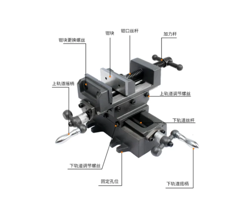 3-Inch Heavy Duty Precision Cross Vise, Two-Way Adjustable Mobile Work Bench Vice for Drilling and Milling Equipment