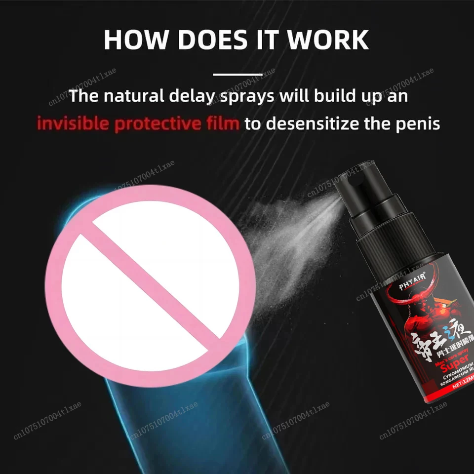 Espray retardante de pene masculino para uso externo, larga duración, 60 minutos, eyaculación precoz, producto eréctil rápido para adultos