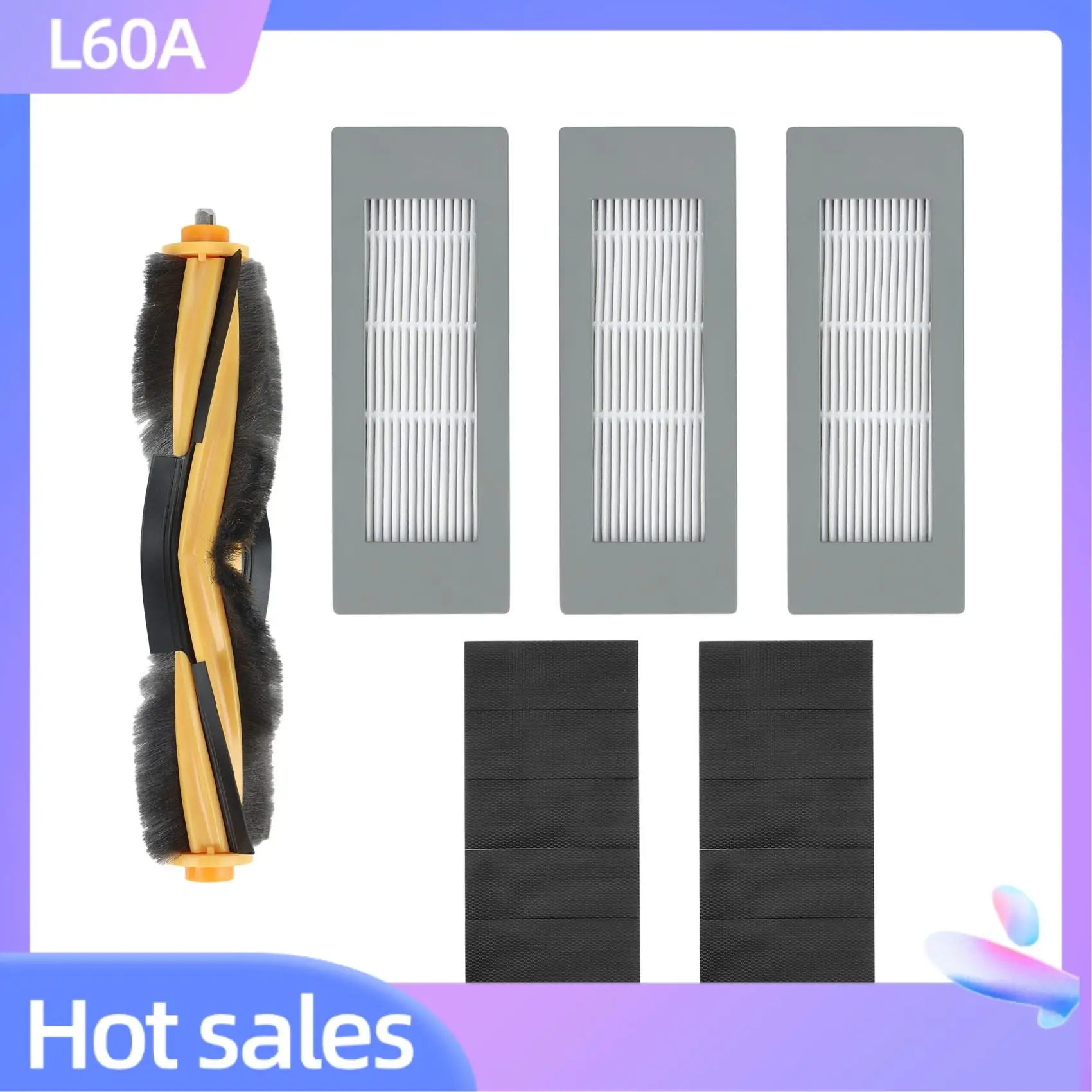 

L60A Main Brush Side Brush HEPA Filter Rag Set For Ecovacs Deebot Ozmo 900 Dn5g Vacuum Cleaner Parts Household Sweeper