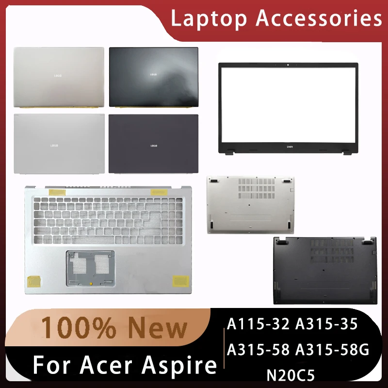 New For Acer Aspire A115-32 A315-35 A315-58/58G N20C5;Replacemen Laptop Accessories Lcd Back Cover/Palmrest/Bottom With LOGO