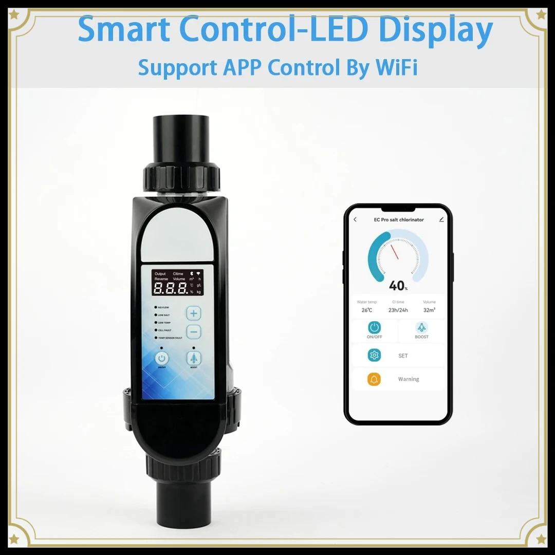 Pool Chlorinator System Automatic Self Adapting Operation Salt Water Pool Chlorine Generator for Swimming Pool