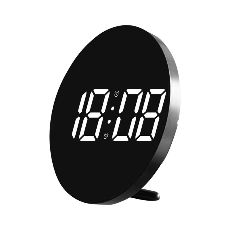 9Inch LED Digital Wall Clock Remote Control Light Sensor Mode Power-Off Memory Table Clock Wall-Mounted Dual Alarm