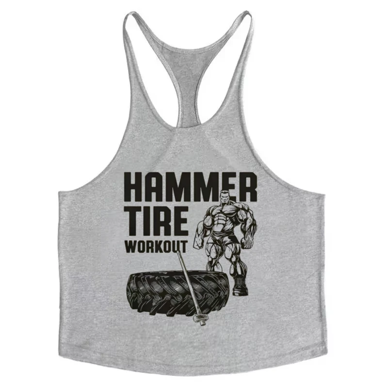 Men's Muscle Gym Stringer Vest - Fitness Cotton Bodybuilding, Soft Fabric Breathable and Comfortable, Suitable for Exercise