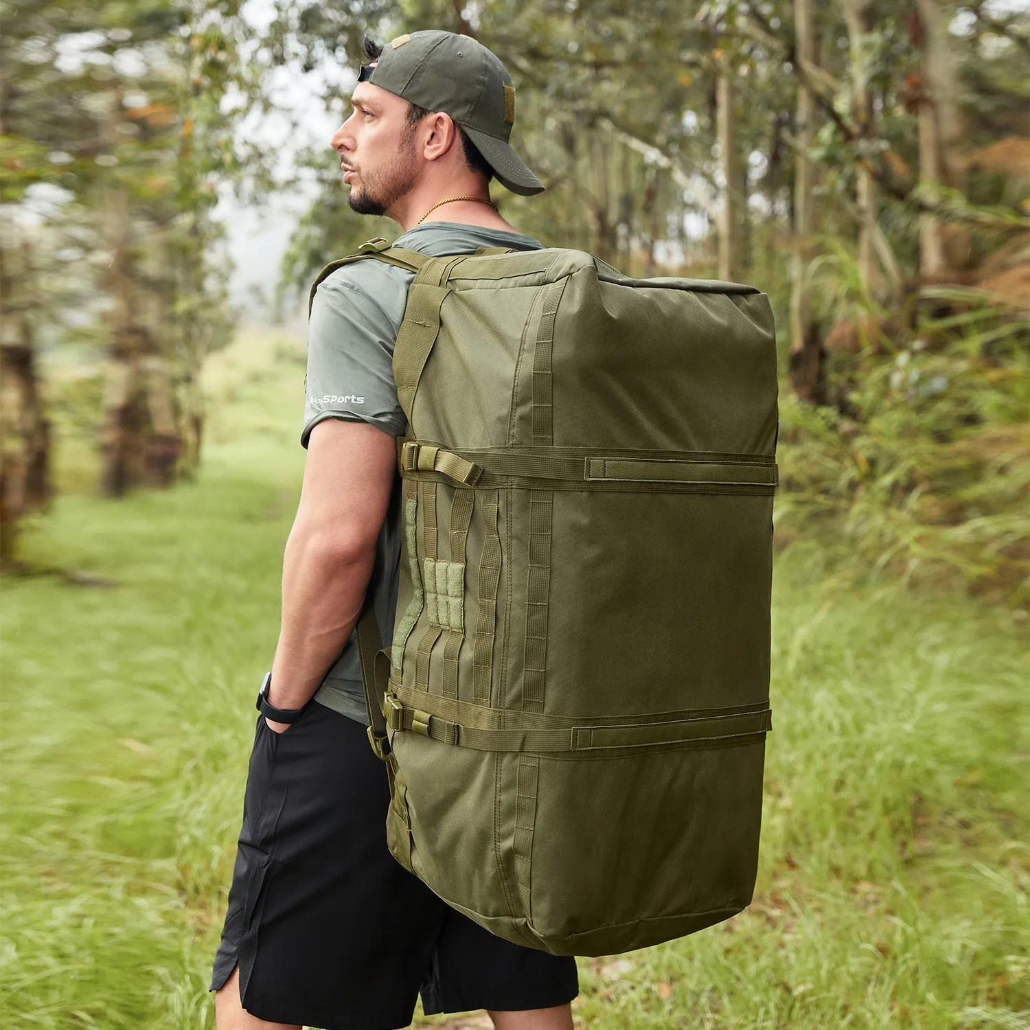

106L Luggage Duffel Bag Camping Backpack Tactical Large Bags Men's Hiking Travel Mountaineering Trip Utility Gym Weekend Duffle