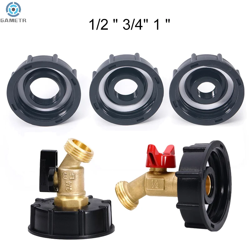 Ibc Tank Accessories S60X6 Coarse Threaded Top 60Mm Female Thread to 1/2 " 3/4" 1 " Durable Connector Adapter for DIY Crafts
