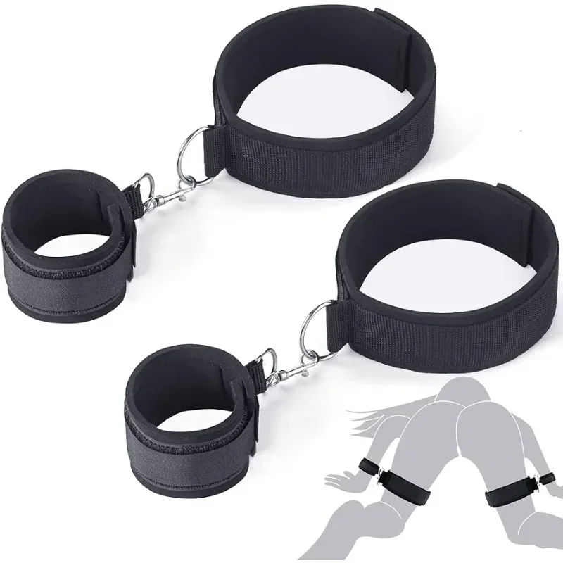 BDSM Wrist To Thigh Bondage Restraints Kit Adult Sex Toys Adjustable Bed Sex Shop Tool Cuffs for Men Fetish Bondage Adventures