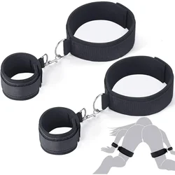 BDSM Wrist To Thigh Bondage Restraints Kit Adult Sex Toys Adjustable Bed Sex Shop Tool Cuffs for Men Fetish Bondage Adventures