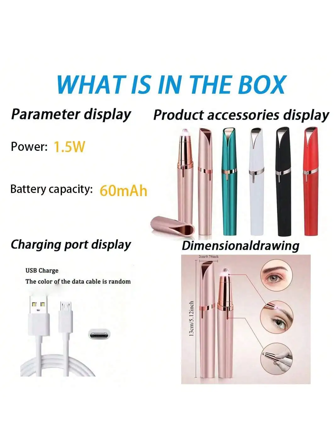 2026 Trimmer sopracciglia elettrico da donna Eye Brow Shaper Matita Rimozione peli viso per le donne Rasoi sopracciglia automatici ricaricabili