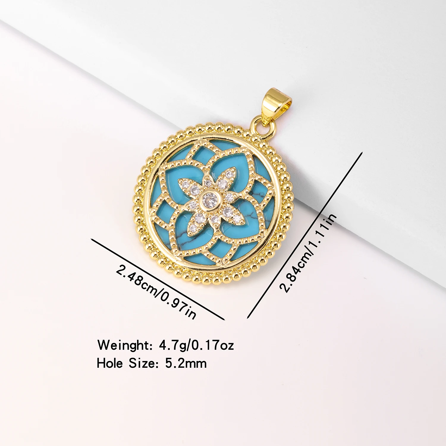Hollow Out Engrave Flower Round Shaped Pendant Copper Zircon Jewelry Nacklace Accessories Dinner Party For Women Gifts Wholesale