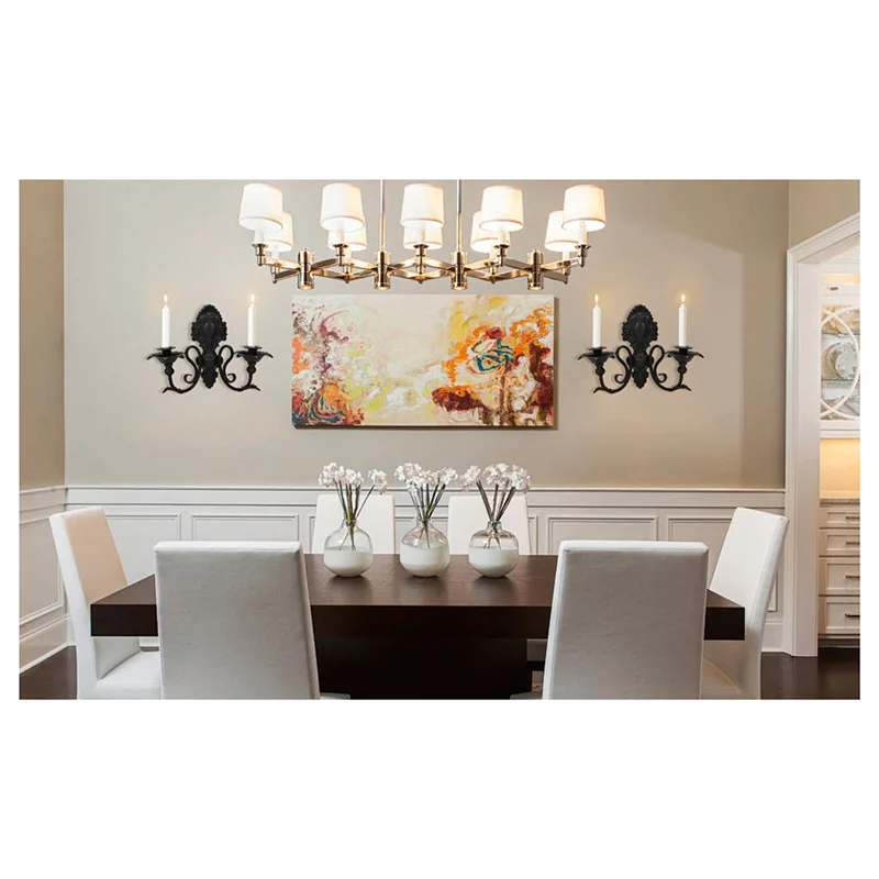 

TKOH-Ideal For Stick Candles Metal Wall Candle Sconces Candelabra Wall Decorations For Bedroom Table Centerpieces Home Room