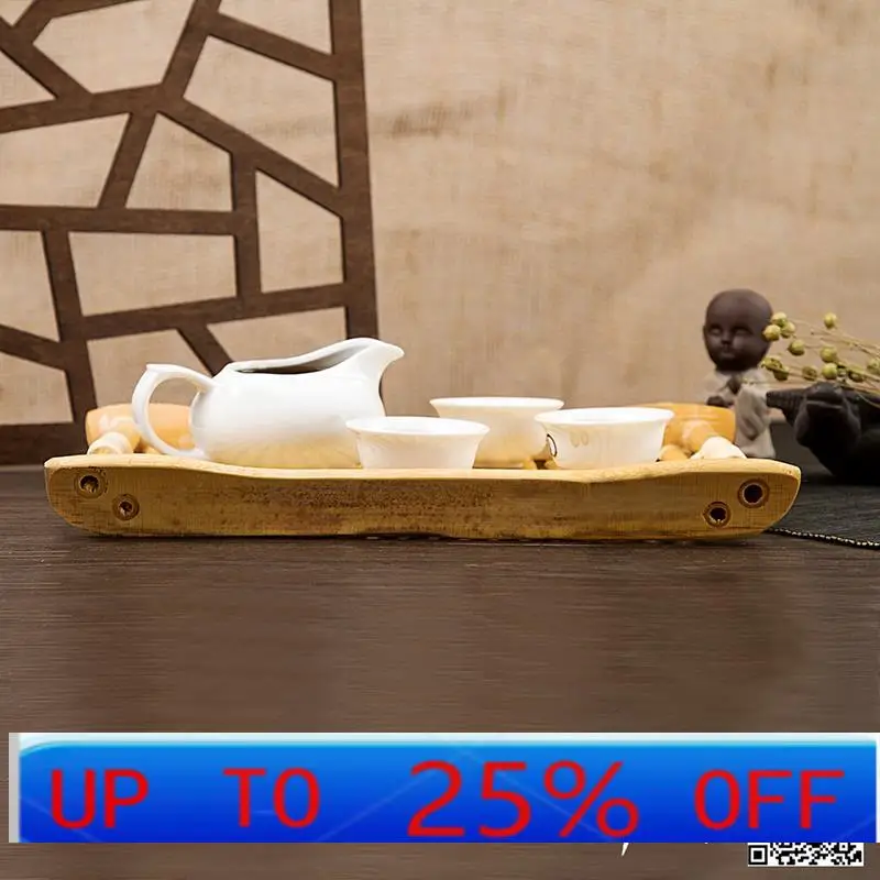 

LH bamboo woven products bamboo tray rectangular wooden plate drying plus handle tea ceremony drain tableware