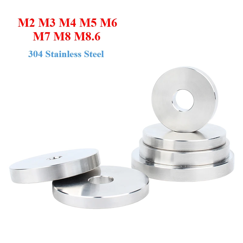 304 Stainless Steel M2 M3 M4 M5 M6 M7 M8 M8.6 Smooth Extra Thick Washers Enlarged Gasket Flat Washers 3mm 4mm 5mm 6mm 8mm Thick