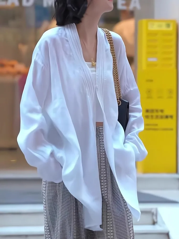 European And American Fashion Versatile Shirt, Women'S Spring And Autumn New Style, High-End And Loose Casual Top