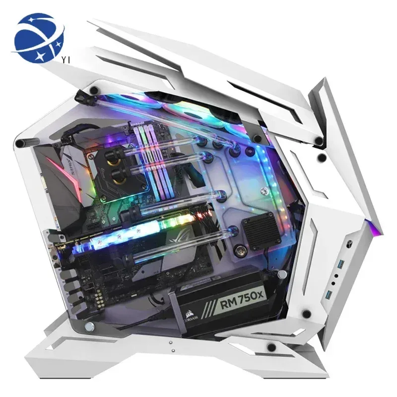 

New Arrival JS MOD3 White RGB Middle Towergaming case support EATX/ATX/ MATX/ITX motherboard pc best gaming case