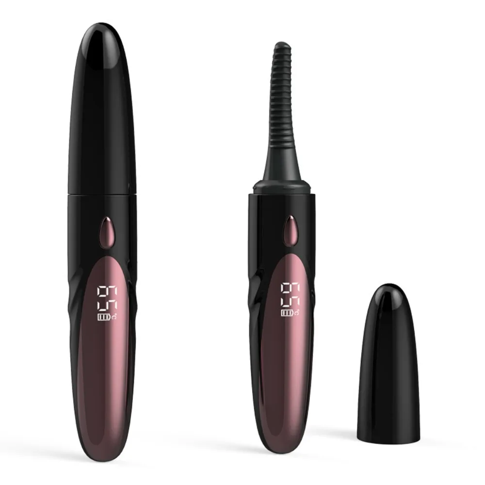 USB Rechargeable Electric Heated Eyelash Curler Quick Heating Lasting Makeup Lash Comb 4 Modes Digital Display Natural Curler