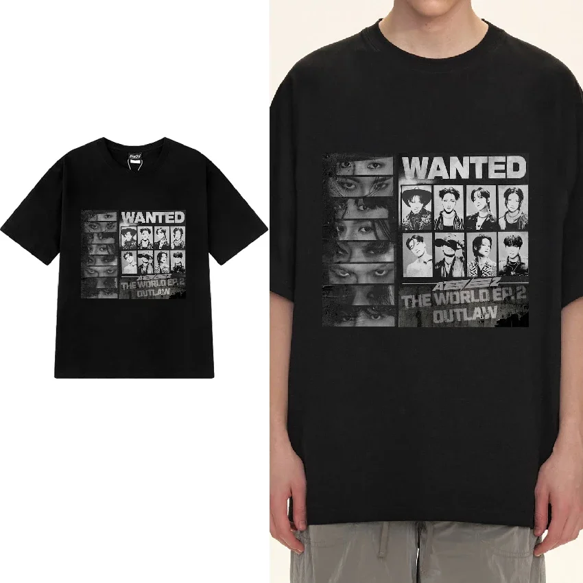 

ATeez group The World Ep2: Outlaw music Graphics T shirt New Men Women Fashion Y2k short sleeve T-shirts Unisex 100% Cotton Tops