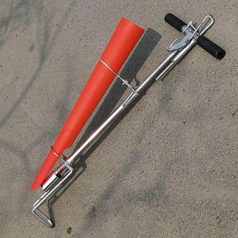 Handheld Seedling Planter Stainless Steel Farm Transplanter for Vegetable Planting & Hole Punching