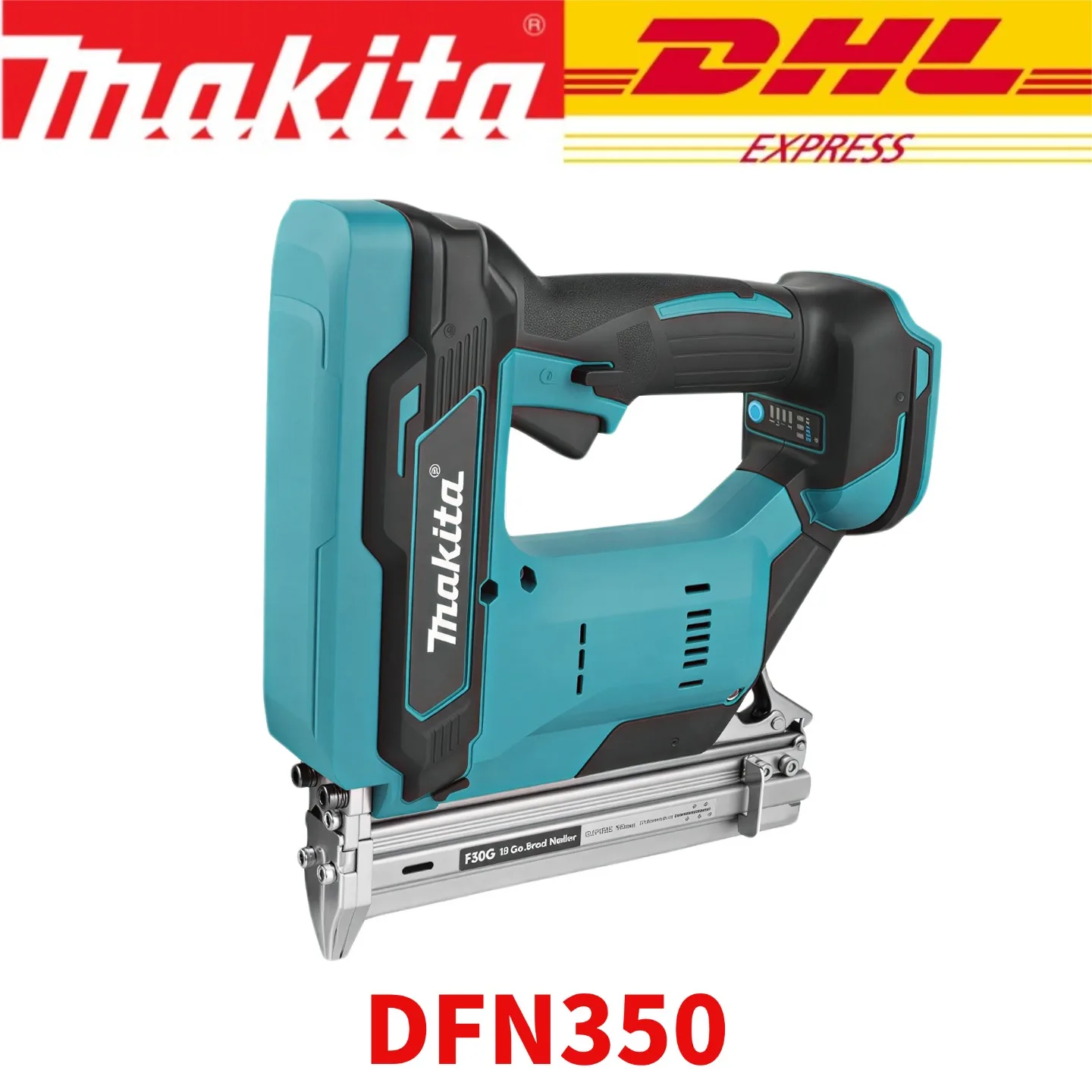 Originele Makita DFN350 draadloze spijkerpistool voor spijkers van 15-35 mm, lichtgewicht en compact voor trim- en afwerkingswerkzaamheden in de timmerbouw