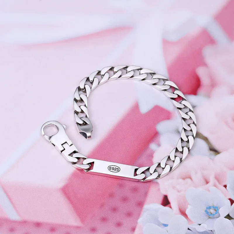 bracelet for women glossy riding whip chain thick k-style dongdaemun dongdaemun casualfashion thai silver ins style jewelry