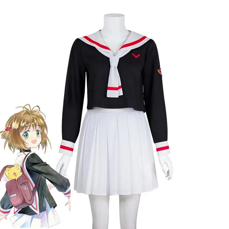 

Anime Cardcaptor Sakura Card Captor Kinomoto Sakura Li Syaoran Cosplay Costume School Uniform Man Woman Campus Sailor Suit