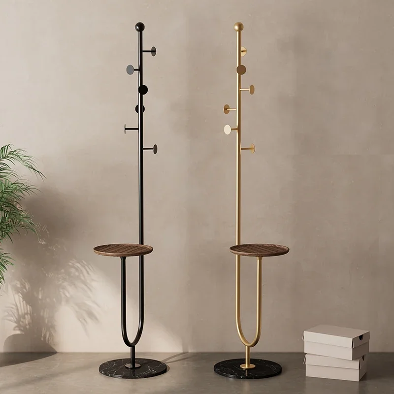 Medieval style hanger floor-to-ceiling bedroom light luxury hanger modern simple coat rack bedside clothes artifact at night