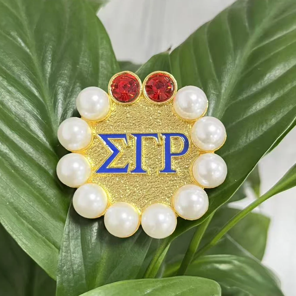 Sisters Fraternity College Party SGR Round Letter Lady Brooch