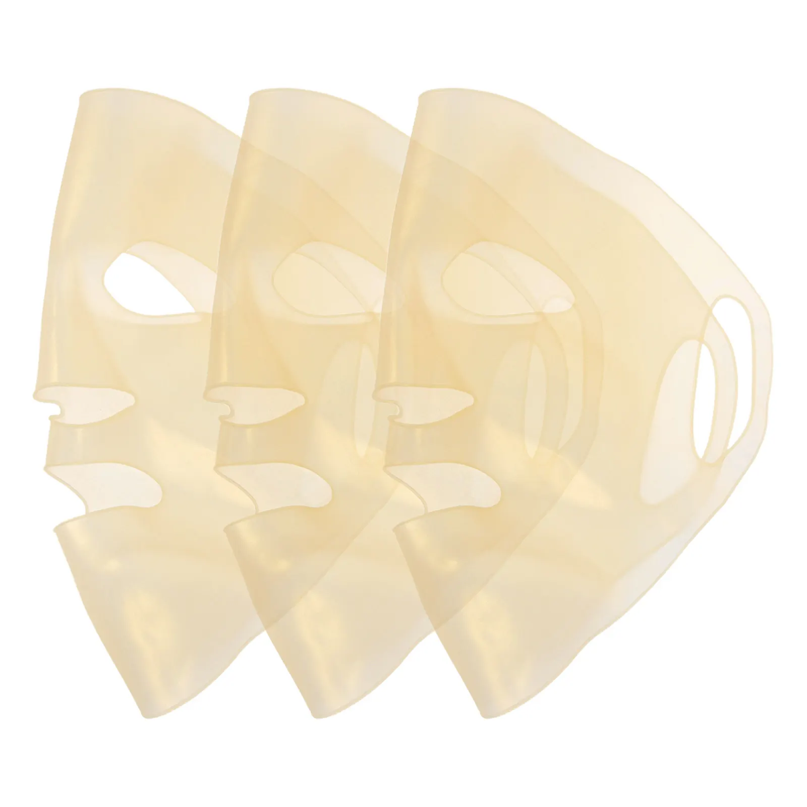 3Pcs Silicone Face Mask Cover Reusable Skincare Accessory Enhances Sheet Mask Effectiveness Snug Comfortable Fit Washable