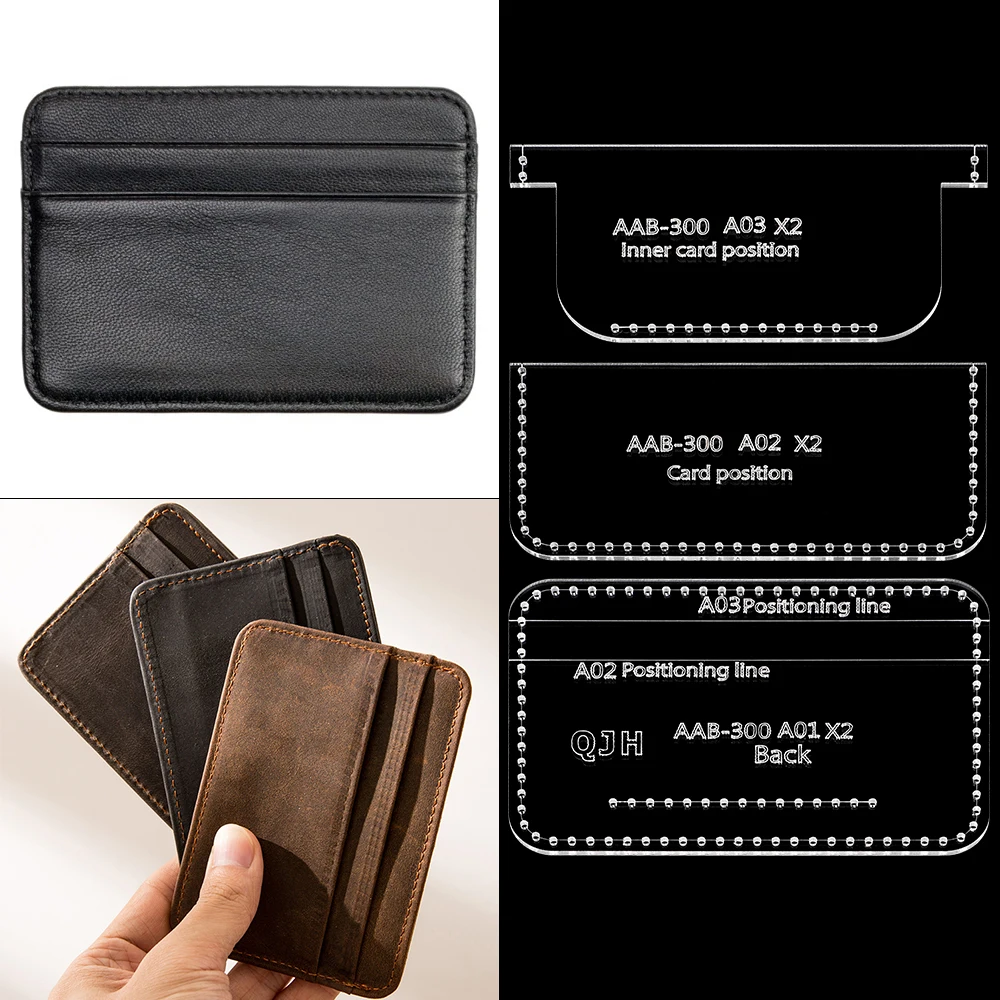 DIY Wallet Stencils, Card Storage Bags Acrylic Template, DIY Leather Handmade Crafts - Sewing Pattern Mold