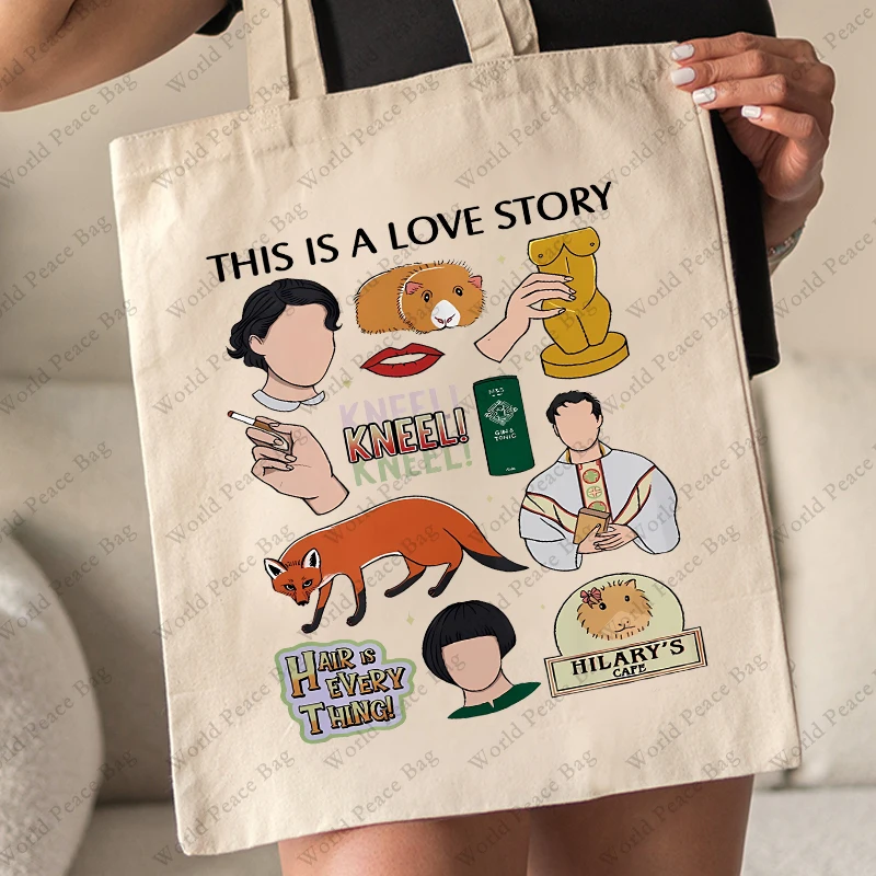 1 pc This Is A Story Love Pattern Fleabag Canvas Tote Bag Fleabag Fans Gifts Fleabag Inspired Gifts Fleabag Merch Women Shopping