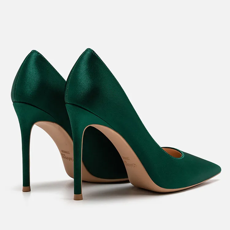 

Sexy Red Thin Heel High Heels for Women, Pointed Toe Mid Heel Versatile OL Office Professional Comfortable Work Shoes