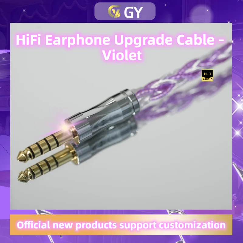 GY HiFi-325 Pure silver+OCC silver plated palladium Earphone Cable 4.4mm 2Pin MMCX High Resolution Audio Wire